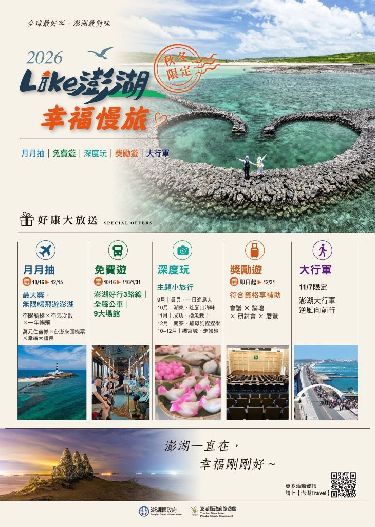 【懶人包】國旅補助加碼！澎湖縣三箭齊發 住2晚省2500元還可抽獎