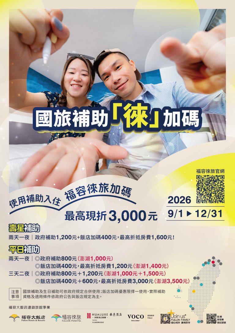 【2026國旅補助徠加碼】全台福容徠旅優惠一次看